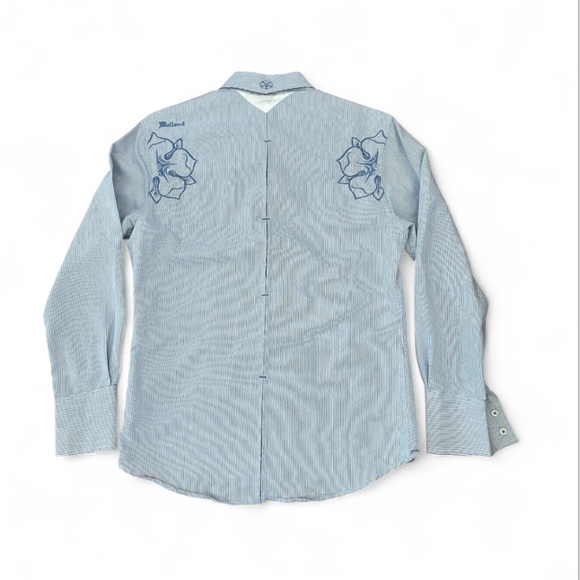 Scott Weiland Men’s Blue Long Sleeve Fitted Dress Shirt English Laundry Sz M - Picture 2 of 8